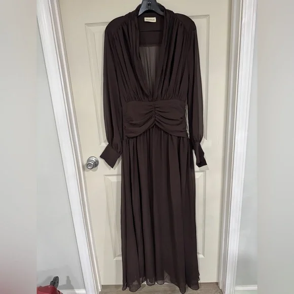 Nicholas Jocelyn Deep Plunge Maxi Dress $695 NEW without tag